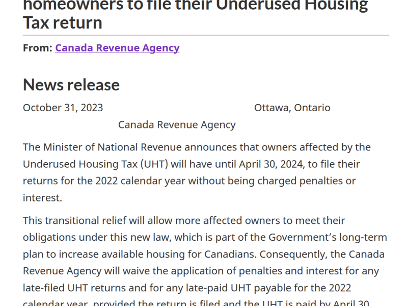 Government extends deadline for filing UHT&nbsp;return